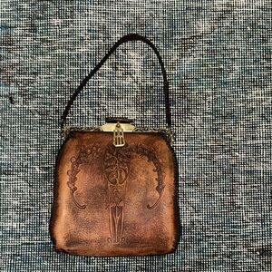 Vintage Brown Leather Handbag